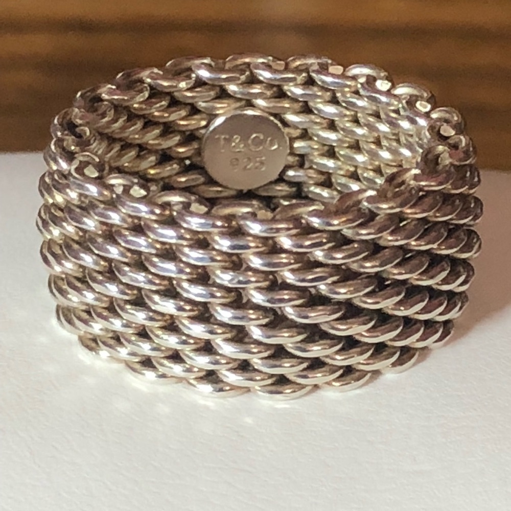 Authentic Tiffany & Co Somerset Mesh ring size 5.5